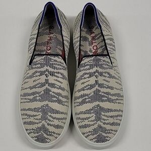 Rothy's Navy and Cream Patterned Sneakers